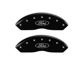 MGP Caliper Covers Front Set of 2 Black Finish | Silver Ford Oval Logo Ford Focus ST 2011