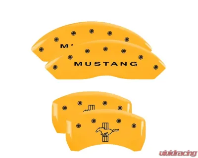 MGP Caliper Covers Set of 4 Yellow Finish for 2005-2009 Ford Mustang S197 - 10197SMB1YL