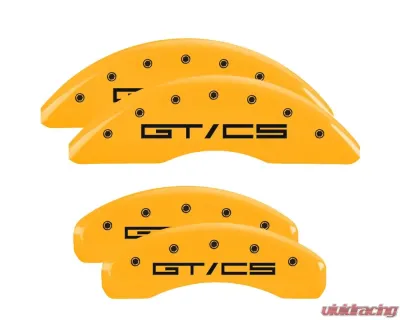 MGP Caliper Covers Set of 4 Yellow Finish | Black Mustang GT|CS Ford - 10200SGTCYL