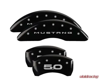 MGP Caliper Covers Set of 4 Black Finish | Silver Mustang | 5.0 2015 Ford - 10200SM52BK