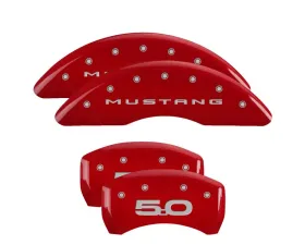 MGP Caliper Covers Set of 4 Red Finish | Silver Mustang | 5.0 2015 Ford