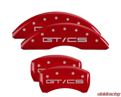 MGP Caliper Covers Set of 4 Red Finish | Silver Mustang GT|CS Ford - 10201SGTCRD