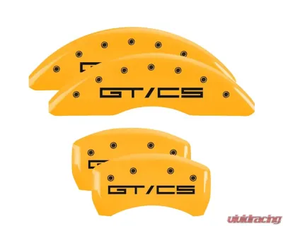 MGP Caliper Covers Set of 4 Yellow Finish | Black Mustang GT|CS Ford - 10201SGTCYL