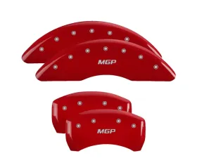 MGP Caliper Covers Set of 4 Red Finish | Silver MGP Ford