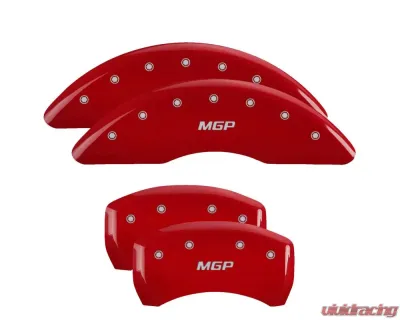 MGP Caliper Covers Set of 4 Red Finish | Silver MGP Ford - 10201SMGPRD