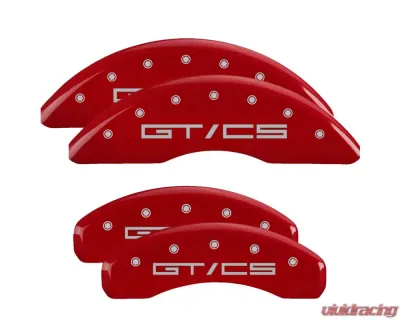 MGP Caliper Covers Set of 4 Red Finish | Silver Mustang GT|CS Ford - 10202SGTCRD