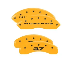 MGP Caliper Covers Set of 4 Yellow Finish | Black Mustang 2015-2022 | 3.7 Ford