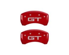 MGP Caliper Covers Rear Set of 2 Red Finish | Silver Mustang | GT 2015-2022 Ford Mustang EcoBoost 2015-2022
