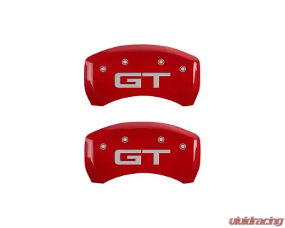 MGP Caliper Covers Rear Set of 2 Red Finish | Silver Mustang | GT 2015-2022 Ford Mustang EcoBoost 2015-2022 - 10203R2MGRD