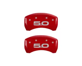MGP Caliper Covers Rear Set of 2 Red Finish | Silver Mustang | 5.0 2015-2022 Ford Mustang EcoBoost 2015-2022