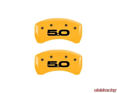MGP Caliper Covers Rear Set of 2 Yellow Finish | Black Mustang | 5.0 2015-2022 Ford Mustang EcoBoost 2015-2022 - 10203RM52YL