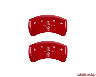MGP Caliper Covers Rear Set of 2 Red Finish | Silver Mustang | Bar & Pony 2015-2022 Ford Mustang EcoBoost 2015-2022 - 10203RMB2RD