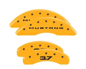 MGP Caliper Covers Set of 4 Yellow Finish | Black Mustang 2015-2022 | 3.7 Ford