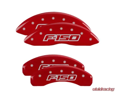 MGP Caliper Covers Set of 4 Red Finish | Silver F-150 2009 Ford - 10219SF15RD