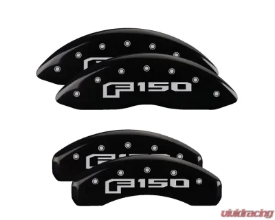 MGP Caliper Covers Set of 4 Black Finish | Silver F-150 2015 Ford - 10219SF16BK