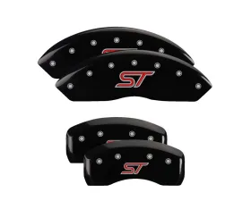 MGP Caliper Covers Set of 4 Black Finish for Ford Focus ST 2013-2018, Engraved ST