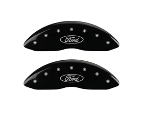 MGP Caliper Covers Front Set of 2 Black Finish | Silver Ford Oval Logo Ford Ranger 2011-2012