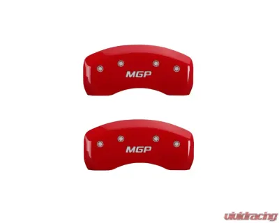 MGP Caliper Covers Rear Set of 2 Red Finish | Silver MGP Ford - 10246RMGPRD