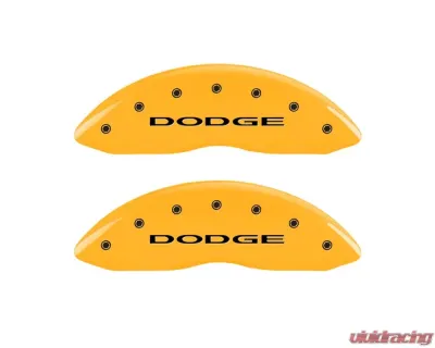 MGP Caliper Covers Front Set of 2 Yellow Finish | Black Dodge No Stripes Dodge Caliber 2007-2012 - 12002FDD4YL