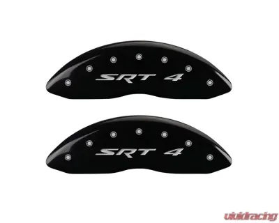 MGP Caliper Covers Front Set of 2 Black Finish | Silver SRT 4 Dodge Caliber 2007-2012 - 12002FSR4BK