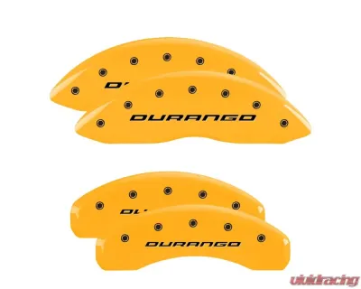 MGP Caliper Covers Set of 4 Yellow Finish | Black Durango No Stripes - 12043SDG1YL