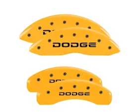MGP Caliper Covers Set of 4 Yellow Finish | Black Dodge Broken D