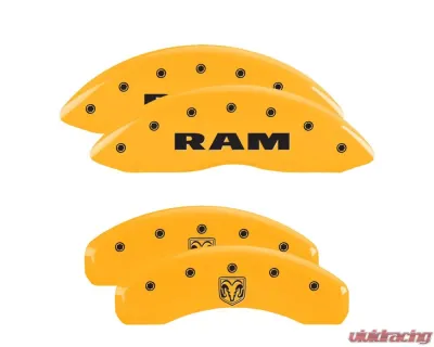 MGP Caliper Covers Set of 4 Yellow Finish | Black RAM | RAMHEAD - 12043SRMHYL