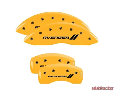 MGP Caliper Covers Set of 4 Yellow Finish | Black Avenger ll Dodge - 12192SAV1YL