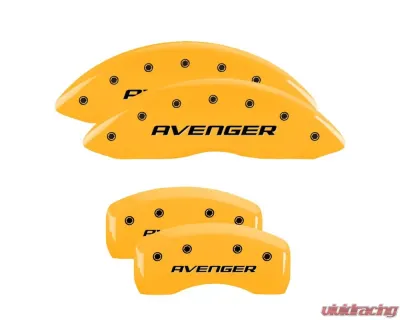 MGP Caliper Covers Set of 4 Yellow Finish | Black Avenger No Stripes Dodge - 12192SAV2YL