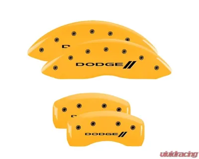 MGP Caliper Covers Set of 4 Yellow Finish | Black Dodge ll Dodge - 12192SDD3YL