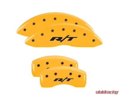 MGP Caliper Covers Set of 4 Yellow Finish | Black RT1 Truck Dodge - 12192SRT1YL