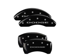 MGP Caliper Covers Set of 4 Black Finish for Dodge Dart 2013-2016, No Stripes