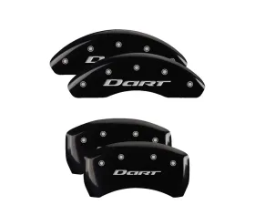 MGP Caliper Covers Set of 4 Black Finish for Dodge Dart 2013-2016, No Stripes, Aluminum