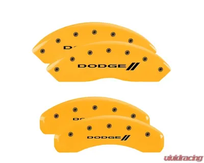 MGP Caliper Covers Set of 4 Yellow Finish | Black Dodge ll Dodge - 12200SDD3YL
