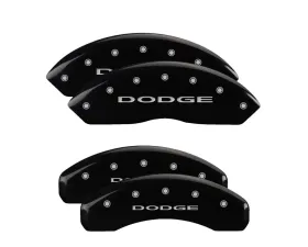 MGP Caliper Covers Set of 4 Black Finish | Silver Dodge No Stripes Dodge