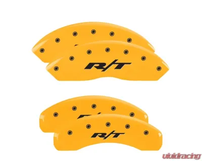 MGP Caliper Covers Set of 4 Yellow Finish | Black RT1 Truck Dodge - 12200SRT1YL