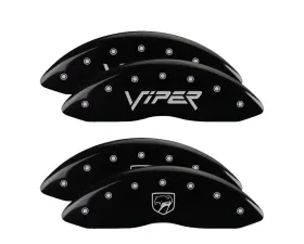 MGP Caliper Covers Set of 4 Black Finish for 2001-2002 Dodge Viper Gen 2/Snake