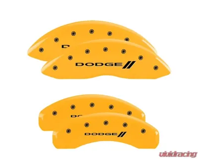 MGP Caliper Covers Set of 4 Yellow Finish | Black Dodge ll Dodge Durango 2011-2019 - 12204SDD3YL