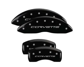 MGP Caliper Covers Set of 4 Black Finish | Silver Corvette C6 Chevrolet