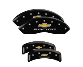 MGP Caliper Covers Set of 4 Black Finish for Chevrolet Corvette 1988-1996, Silver Racing Graphics