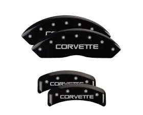 MGP Caliper Covers Set of 4 Black Finish for Chevrolet Corvette 1988-1996, C4