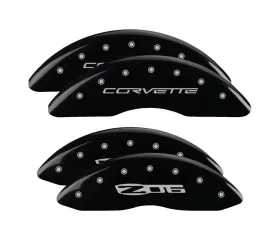 MGP Caliper Covers Set of 4 Black Aluminum for Chevrolet Corvette Z06 C6 2006-2013