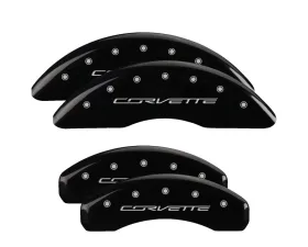 MGP Caliper Covers Set of 4 Black Finish for Chevrolet Corvette C7 2014-2019