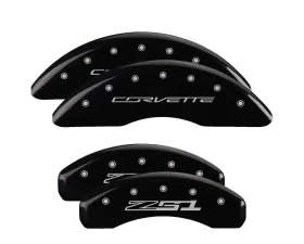 MGP Caliper Covers Set of 4 Black Finish for 2014-2019 Chevrolet Corvette C7 Z51