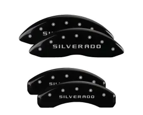 MGP Caliper Covers Set of 4 Black Finish | Silver Silverado Chevrolet