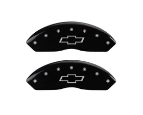 MGP Caliper Covers Front Set of 2 Black Finish | Silver Bowtie Chevrolet