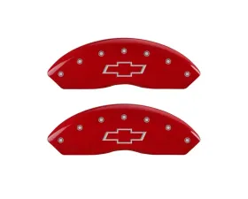 MGP Caliper Covers Front Set of 2 Red Finish | Silver Bowtie Chevrolet