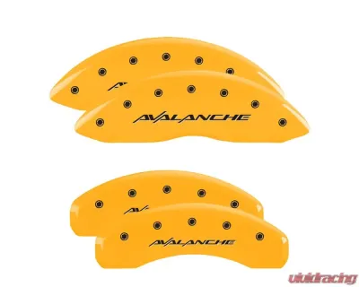 MGP Caliper Covers Set of 4 Yellow Finish | Black Avalanche Chevrolet - 14004SAVLYL