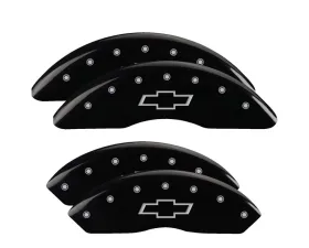 MGP Caliper Covers Set of 4 Black Finish | Silver Bowtie Chevrolet Express 2009-2017