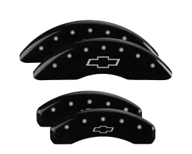 MGP Caliper Covers Set of 4 Black Finish | Silver Bowtie Chevrolet